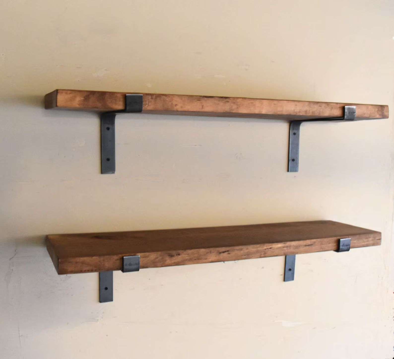 Rustic Fixer Upper Farmhouse Decor Shelf Flat Steel Bracket | Etsy | Etsy (US)