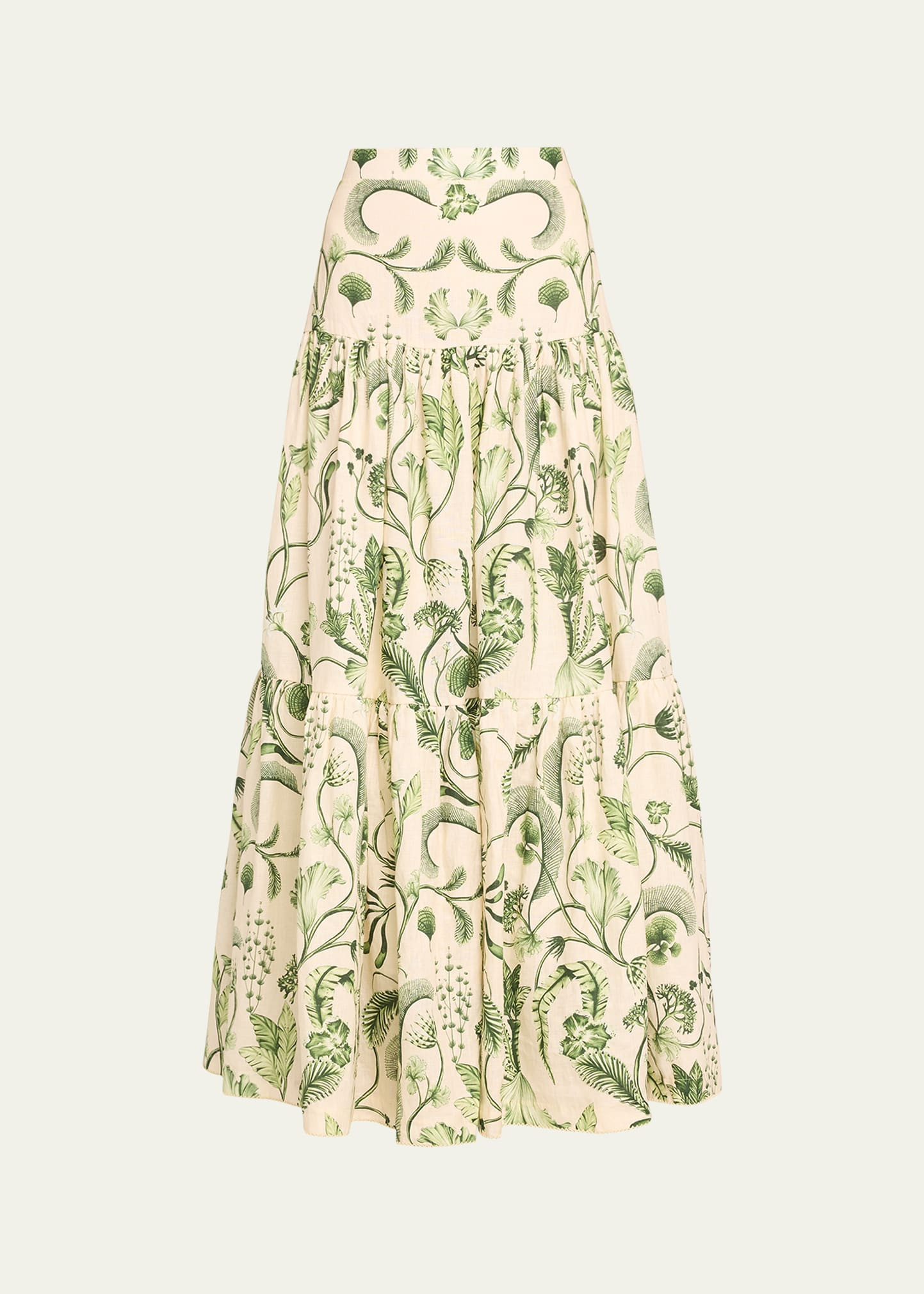 Agua by Agua Bendita Anis Tiered Linen Maxi Skirt | Bergdorf Goodman