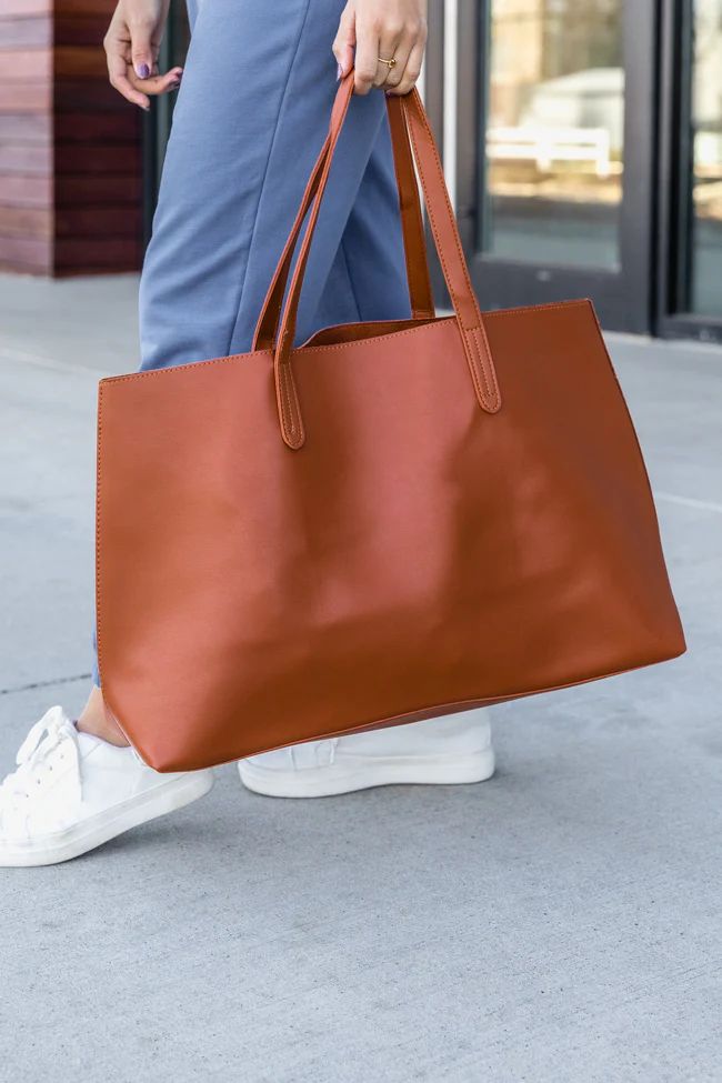 Best First Impression Brown Tote FINAL SALE | Pink Lily