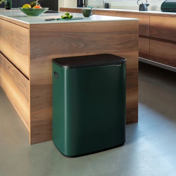 Brabantia Bo Touch Top Dual Compartment Recycling Trash Can, 2 x 8 Gallon (16 Gallon Capacity) | Wayfair North America