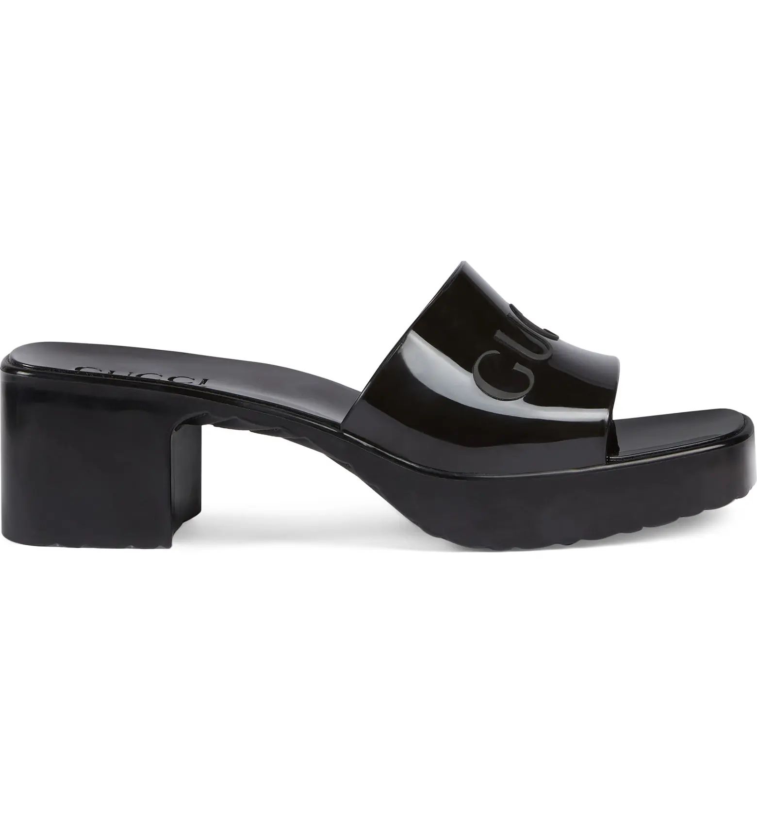 Gucci Rubber Logo Platform Slide Sandal | Nordstrom | Nordstrom