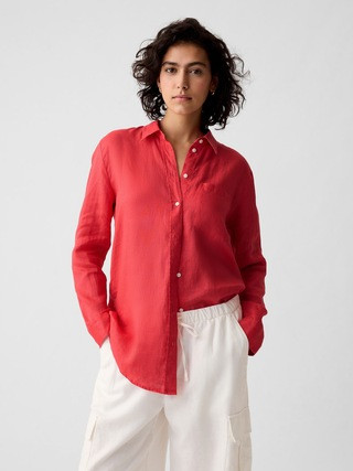 100% Linen Boyfriend Shirt | Gap (US)