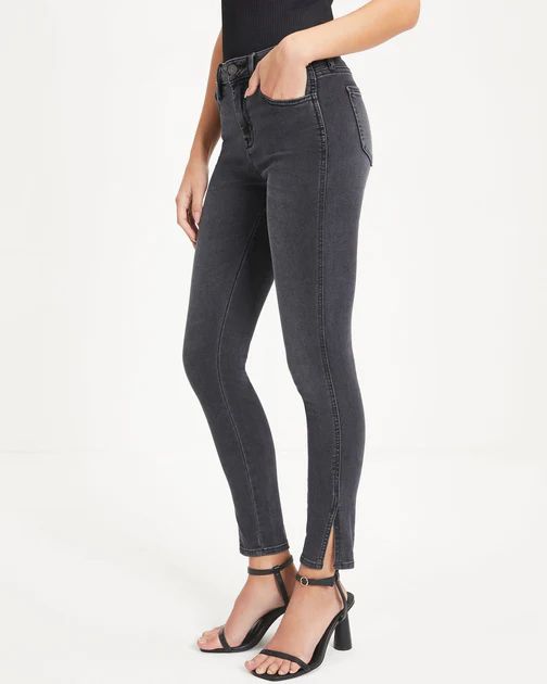 Reno Mid Rise Stretch Skinny Jeans - Charcoal | VICI Collection
