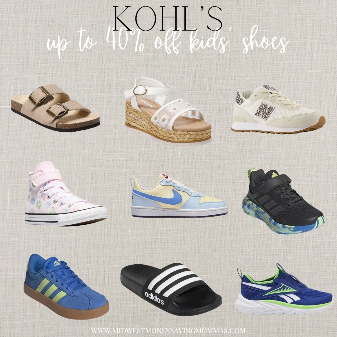 Up to 40% off kids’s shoes through 4/26! @kohls 

Sale alert  shoes  footwear  sneakers  slides  Nike  adidas  new balance 

#LTKgrwm #LTKootd #LTKSaleAlert