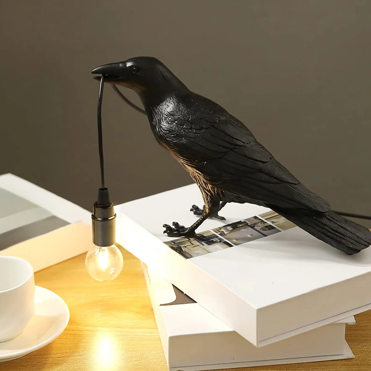Raven Pulg in Table Lamp Gifts LED Resin Novelty Lamps Desk Light | Wayfair North America