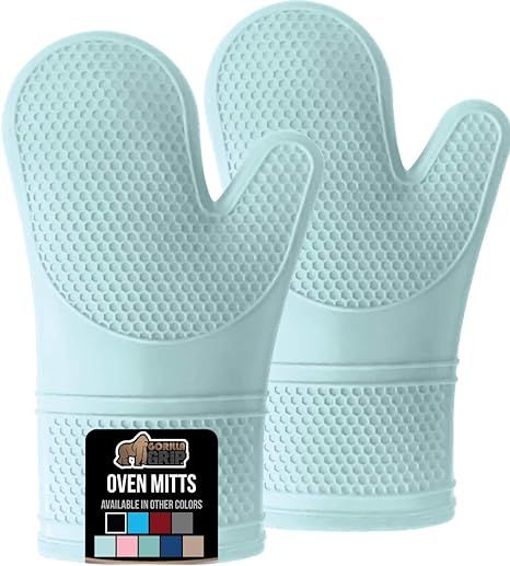 Gorilla Grip Premium Silicone Slip Resistant Oven Mitt Set, Soft Flexible Oven Gloves, Heat Resis... | Amazon (US)