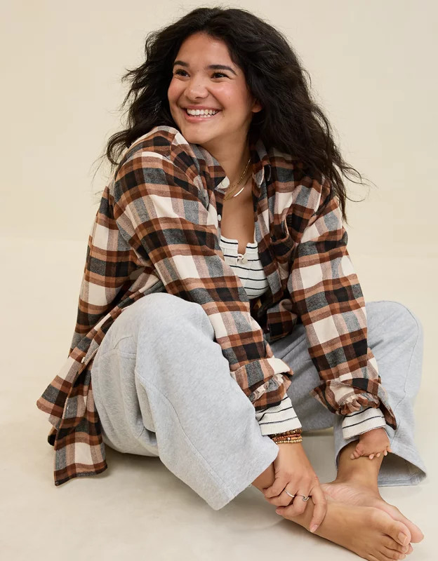 Aerie MagnaReady Adaptive Anytime Fave Flannel Shirt | Aerie