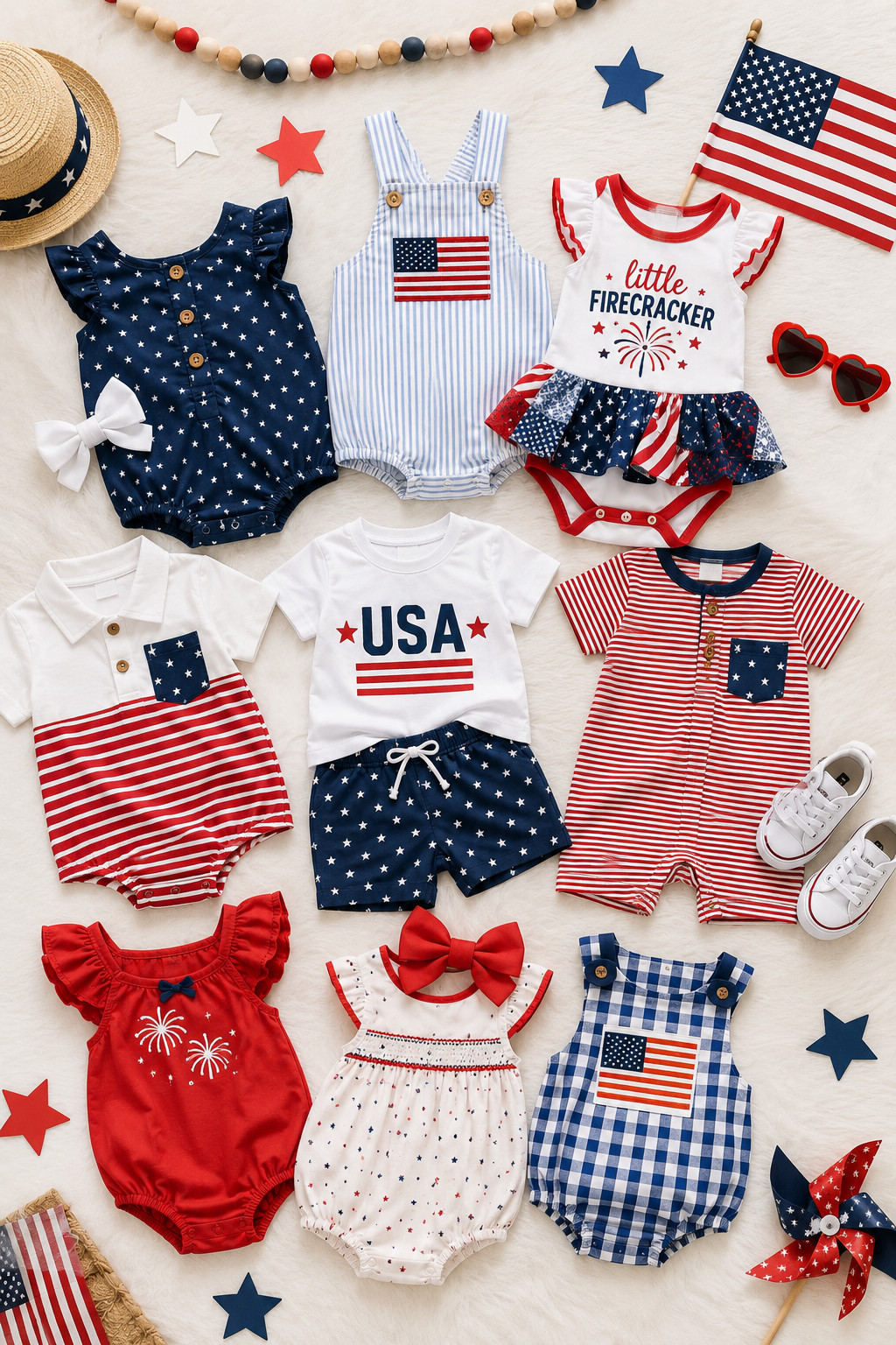 Tiny firecracker fits incoming 🇺🇸✨
Sharing the CUTEST 4th of July outfits for babies & toddlers from Target & Walmart ❤️🤍💙 From smocked rompers and patriotic dresses to matching sets, bows, jelly sandals & tiny Americana accessories — these little outfits are perfect for fireworks, BBQs, beach trips, Disney days & all the summer memories ☀️🎆

Everything is linked in my LTK!
#LTKkids #LTKbaby #ToddlerStyle #BabyStyle #4thOfJulyOutfits #PatrioticStyle #AmericanaStyle #TargetKids #WalmartFinds #BabyFashion #ToddlerFashion #SummerOutfits #FourthOfJulyStyle #RedWhiteAndBlue #KidsFashion #DisneyMom #MomStyle #LTKfamily #CuteBabyClothes #SummerKidsFashion

affiliate links may earn me a small commission at no extra cost to you 

 #LTKootd #LTKBaby
