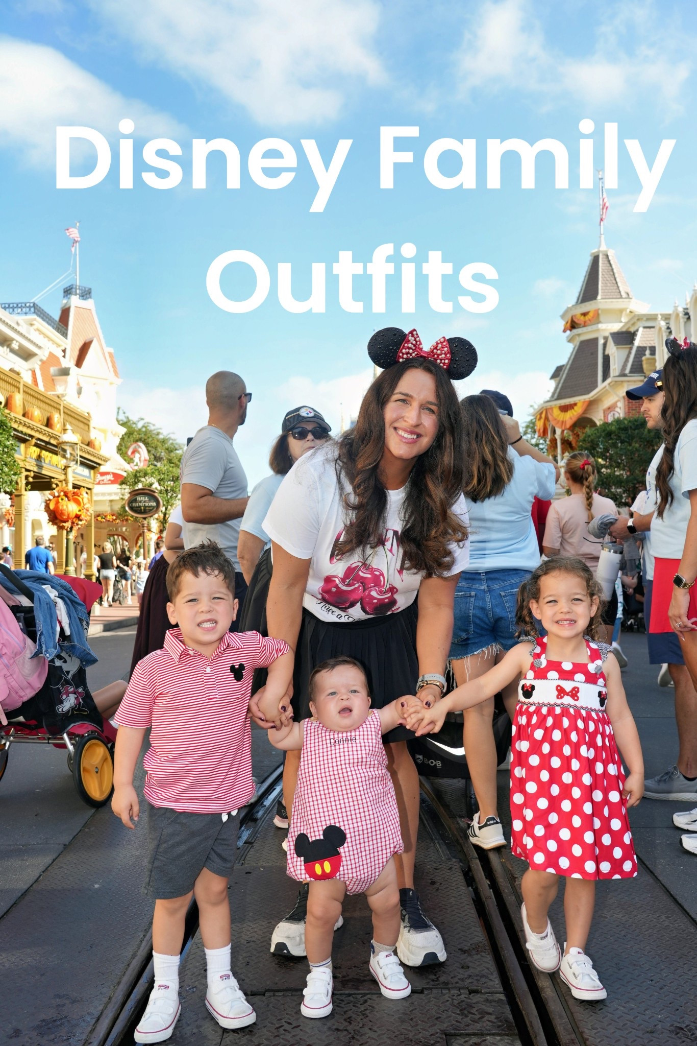 Coordinating Disney world outfits in classic black and red for Mickey and Minnie  

#LTKKids #LTKFamily #LTKBaby