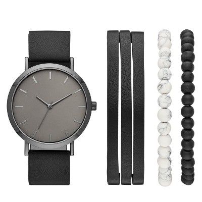 Men's Strap Watch Set - Goodfellow & Co™ Black | Target