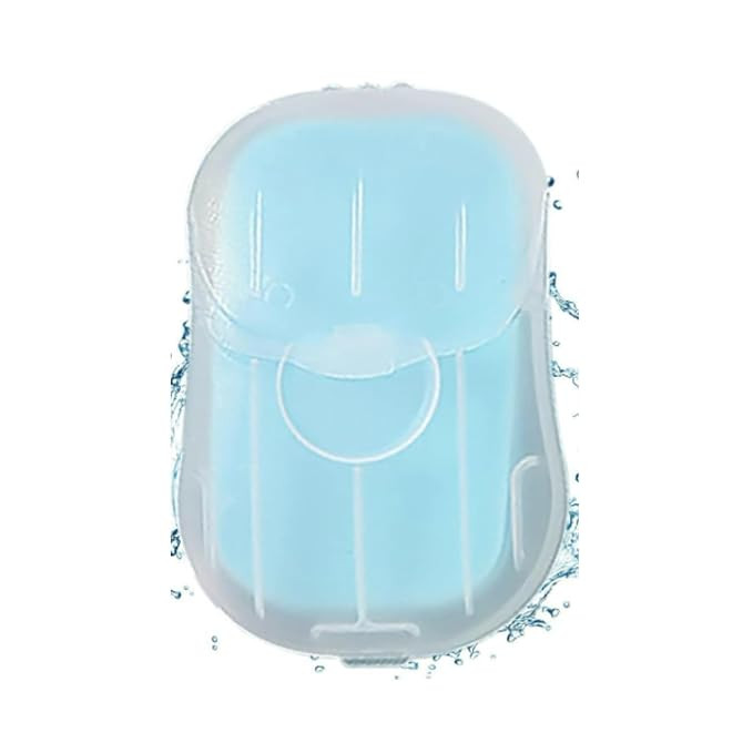 50Pcs Blue Portable Soap Sheets, Mini Portable Travel Soap Paper Sheets Disposable Water Soluble ... | Amazon (US)