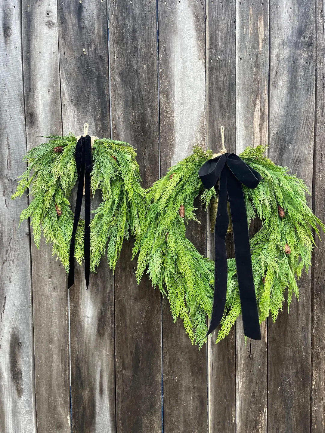 Artificial Cedar and Pine Christmas Winter Wreath, Neutral Evergreen Christmas Wreath, Faux Everg... | Etsy (US)