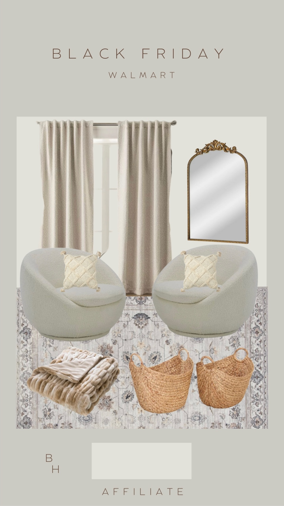 Walmart home finds for Black Friday!




Antique mirror, swivel chair, accent chair, blanket basket, woven basket, accent pillow, decorative pillow, neutral rug, warm rug, throw blanket, neutral curtains, faux fur blanket, living room furniture, living room home decor

#LTKsalealert #LTKhome #LTKCyberWeek
