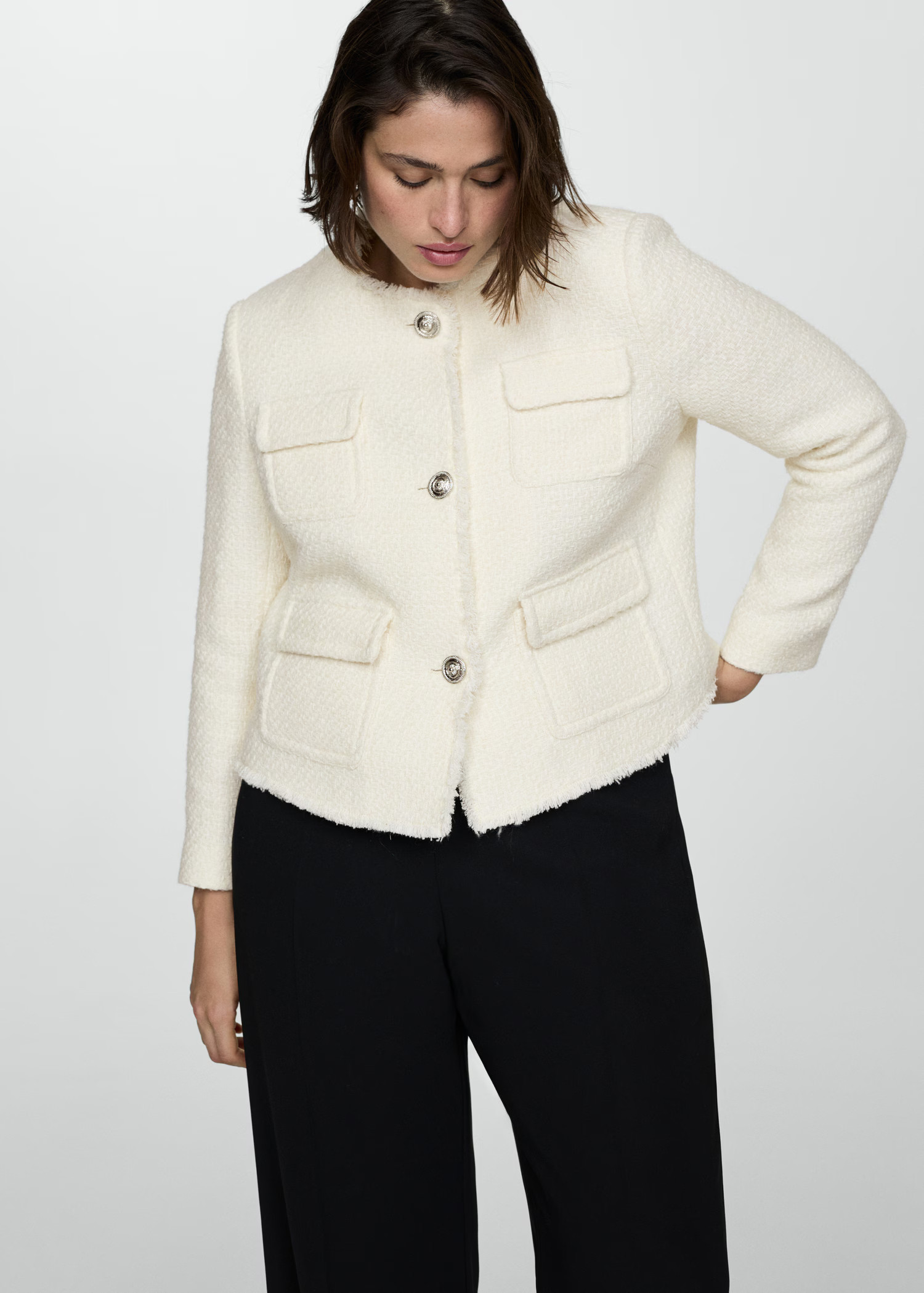 Pocket tweed jacket - Women | MANGO USA | Mango (US/MX/AU)