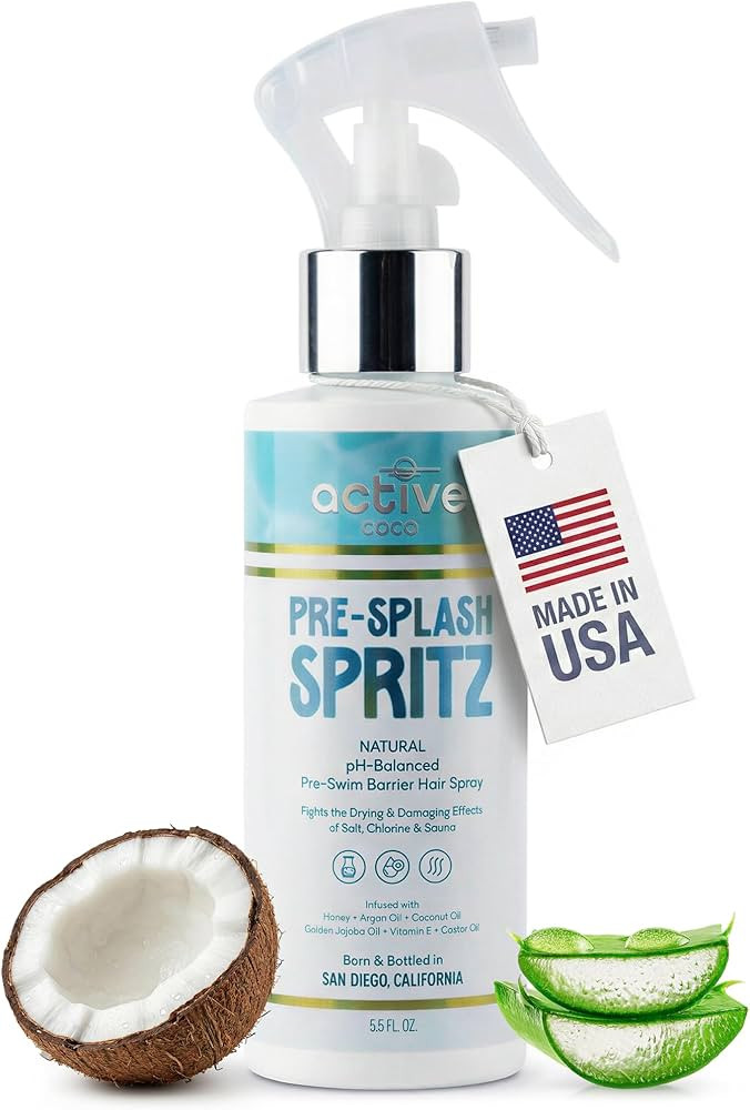 Pre-Swim Hair Protection Spray \u2013 Chlorine, Salt Water & Sauna for Swimmers - Coconut Oil, Jo... | Amazon (US)