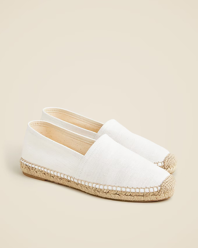Made-in-Spain espadrille flats in linen-cotton blend | J. Crew US