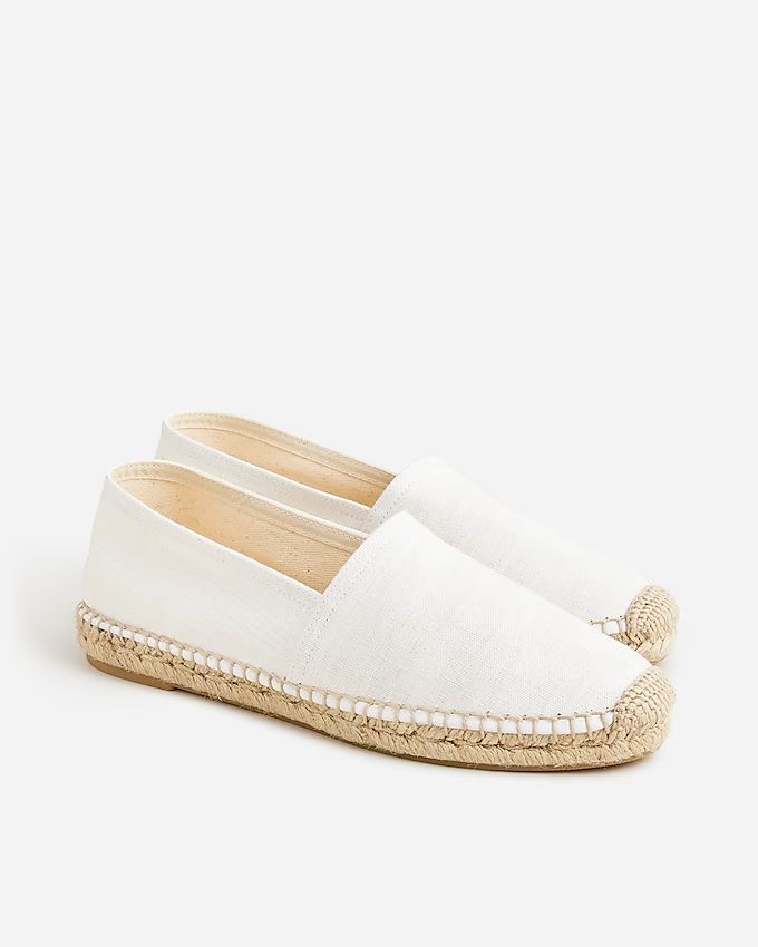 Made-in-Spain espadrille flats in linen-cotton blend | J.Crew US