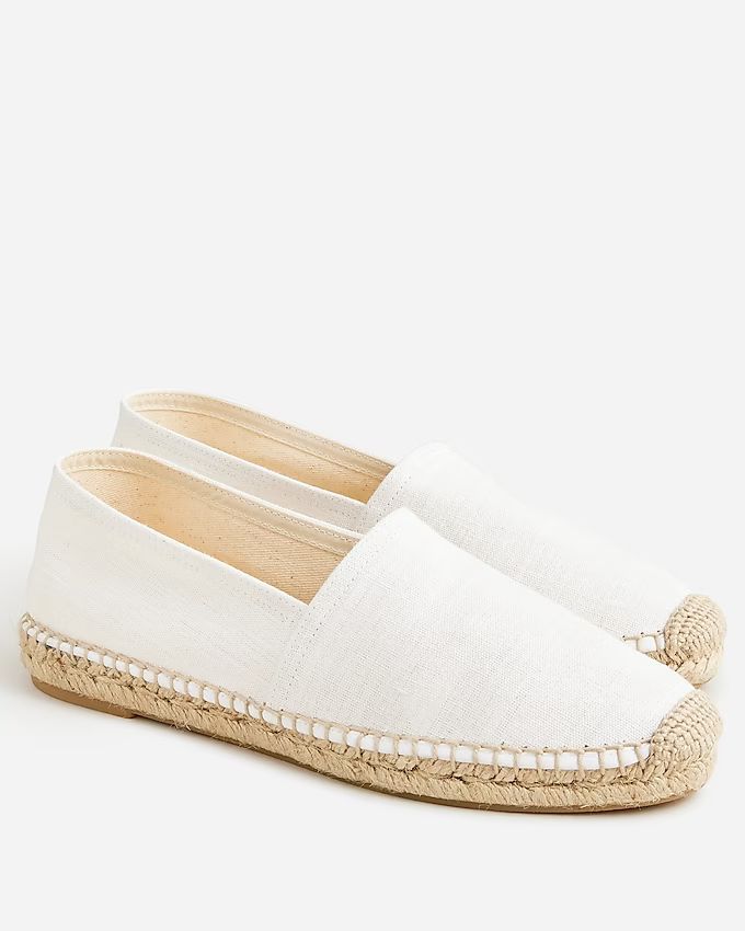 Made-in-Spain espadrille flats in linen-cotton blend | J.Crew US