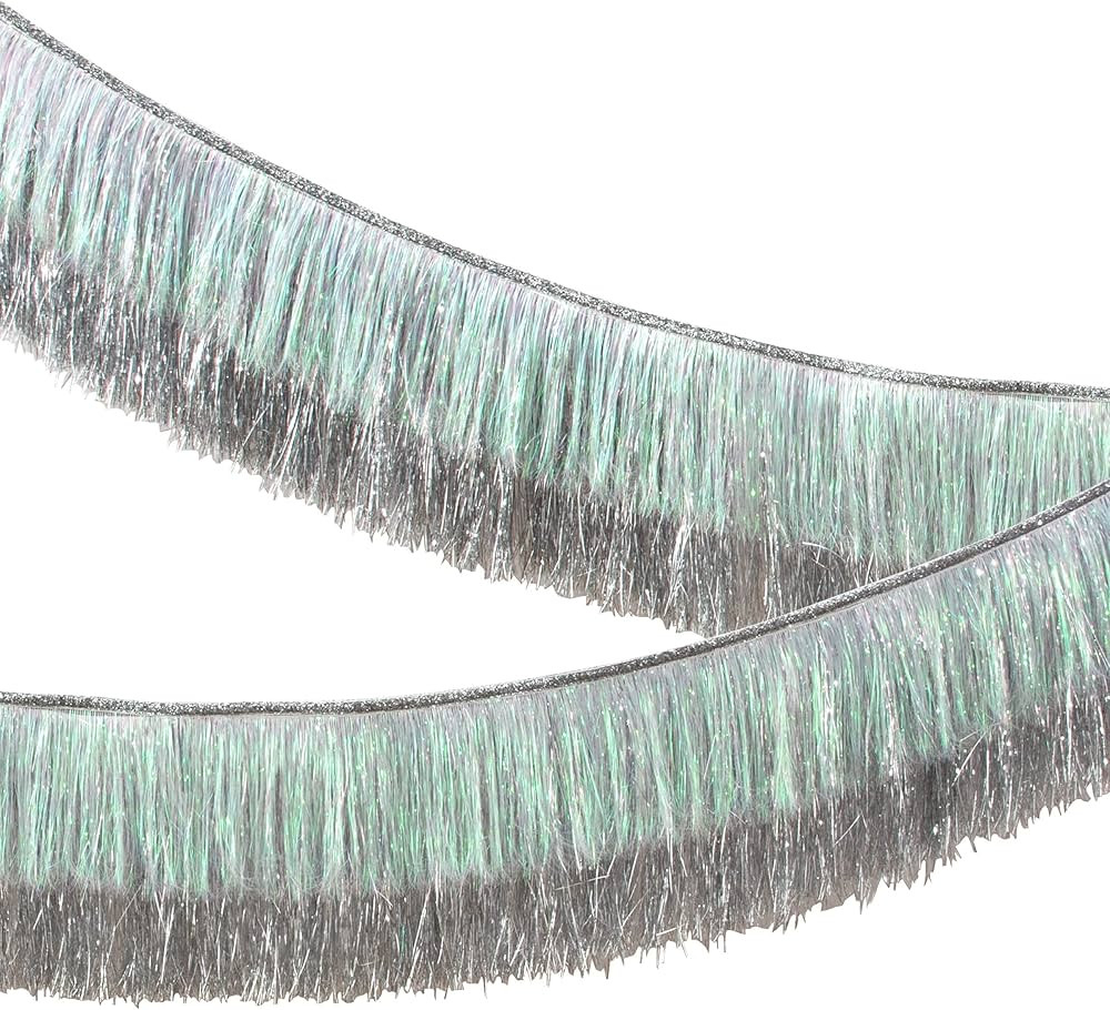 Meri Meri Silver Iridescent Tinsel Fringe Garland (Pack of 1) | Amazon (US)