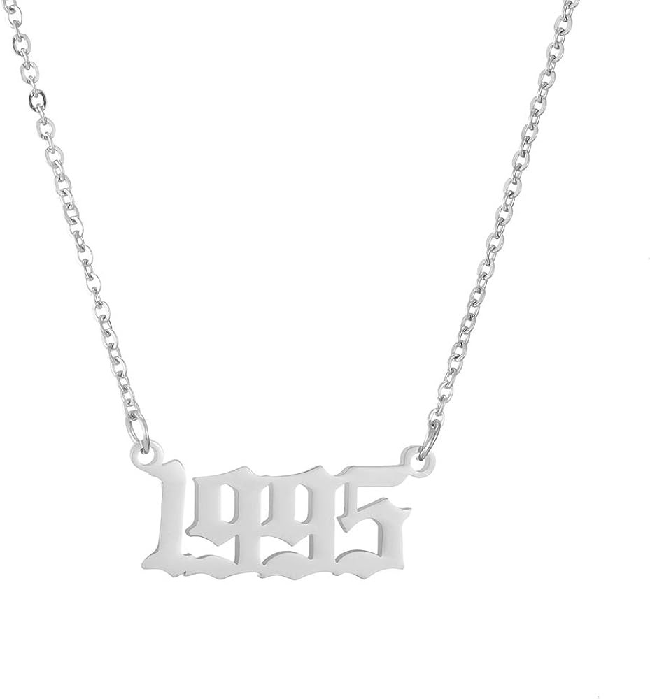 SKQIR Birth Years Necklace,Initial Year Number Pendant Necklace Birthday Gift Charm Friendship Ol... | Amazon (US)