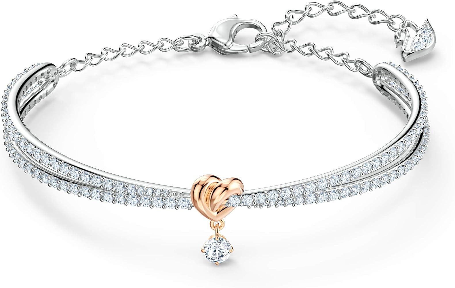 Swarovski Lifelong Heart Necklace, Earrings, and Bracelet Crystal Jewelry Collection, Rose Gold &... | Amazon (US)