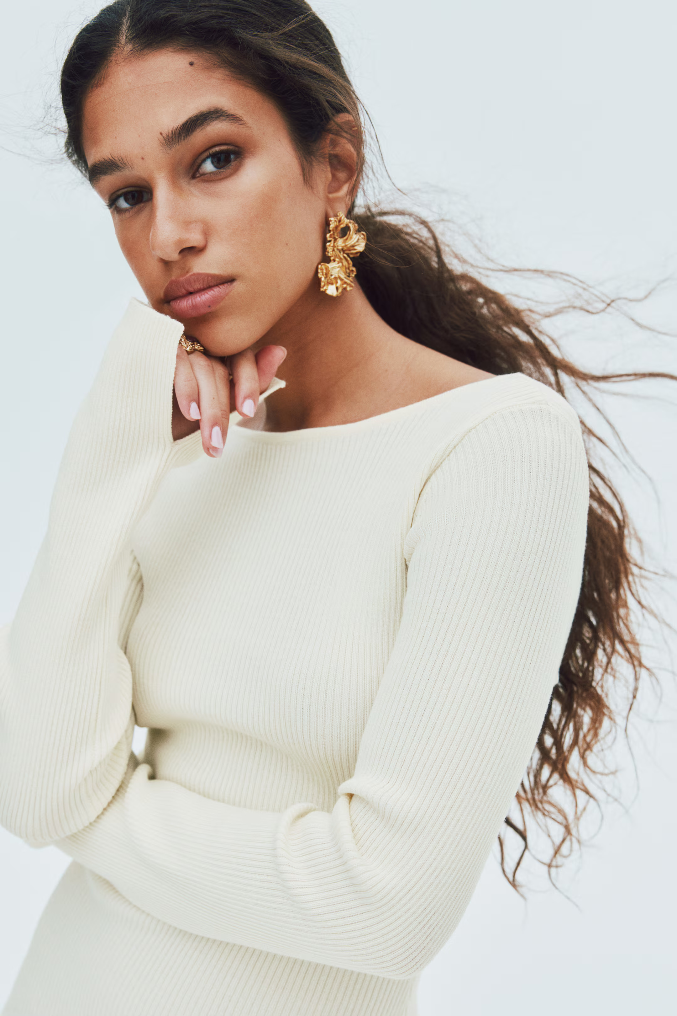 Ribbed flared-skirt dress | H&M (UK, MY, IN, SG, PH, TW, HK)