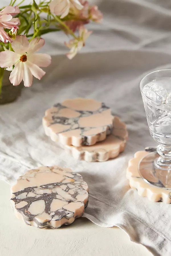 Purple Marbled Coasters, Set of 4 | Anthropologie (US)