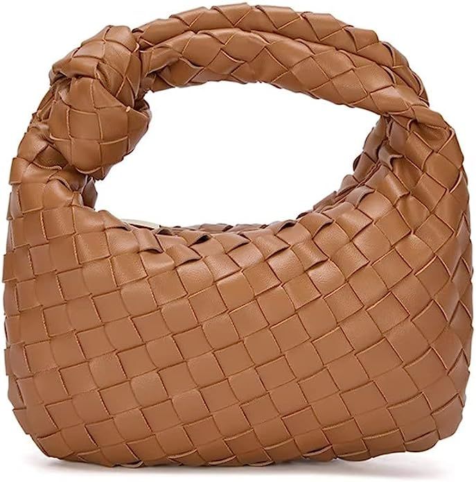 Knoted Woven Handbag for Women Leather Shoulder Bag Fashion Designer Ladies Handmade Tote Hobo Ba... | Amazon (US)