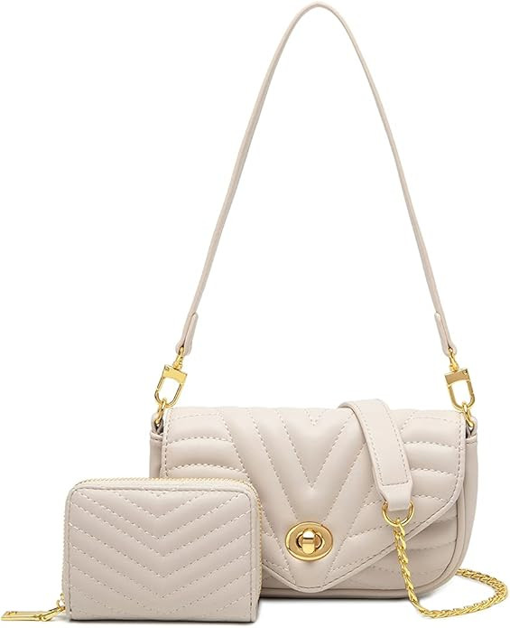 JEEHAN Quilted Crossbody Bags for women Designer Shoulder Handbags Small Purse | Amazon (US)