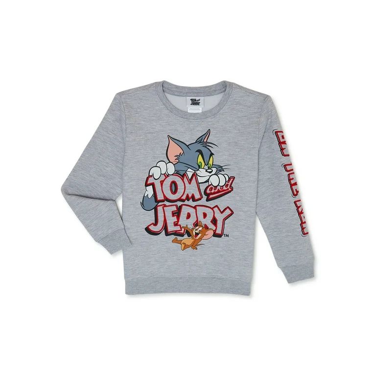 Disney Tom and Jerry Boys Graphic Crewneck Sweatshirt with Long Sleeves, Sizes 4-18 | Walmart (US)