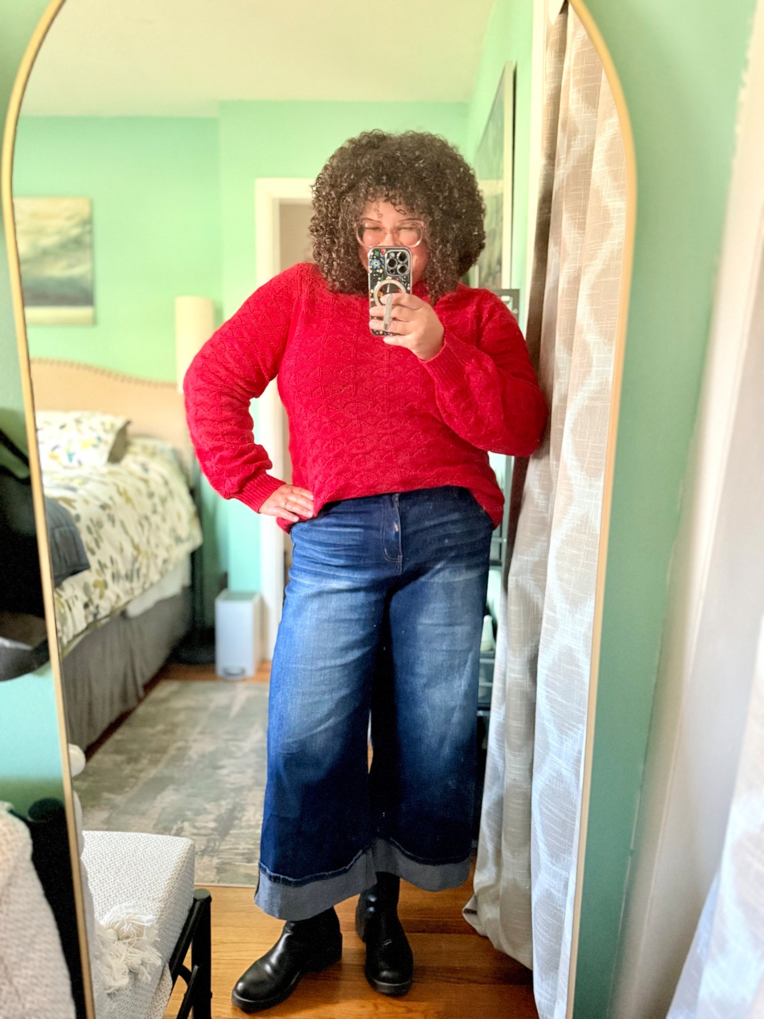 Need a red sweater for the holidays? This one from LOFT is just right with the understated balloon sleeves, relaxed fit, and open weave/pointelle style. 

Plus it’s on sale! Just $25 on Black Friday night. And it comes in three more colors.

I’m wearing an XL.

The jeans were gifted to me by Amazon in exchange for my honest review.

#LTKHoliday #LTKCyberWeek #LTKSaleAlert
