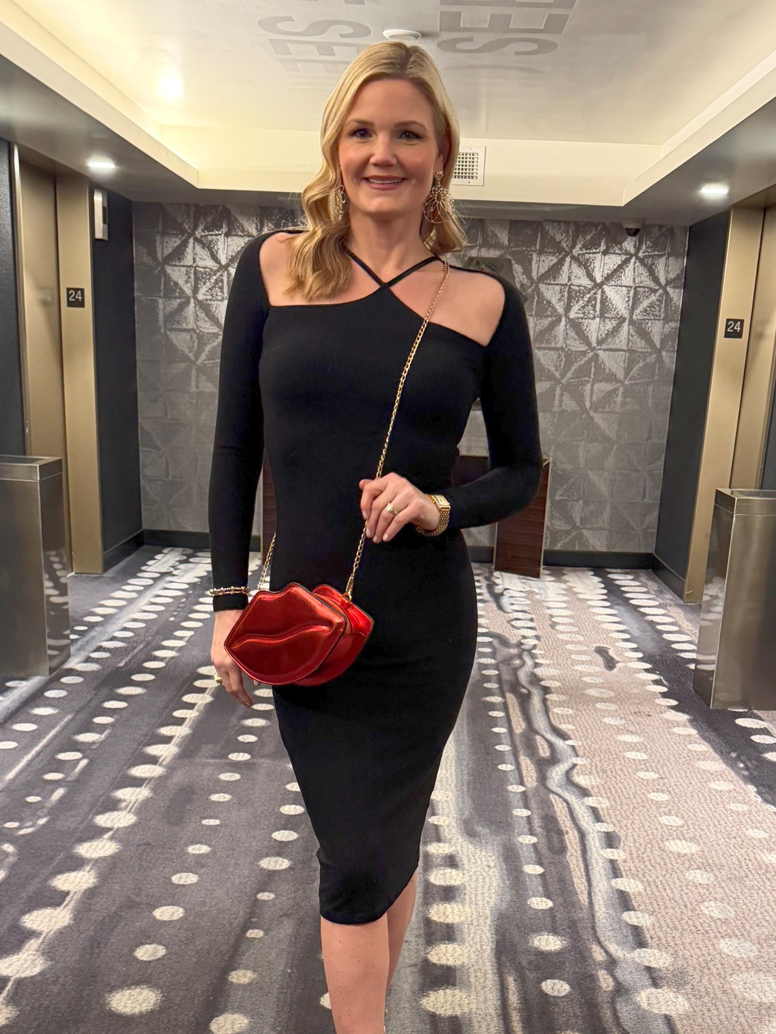 Red lips crossbody purse- linked several similar bags! Linked similar black bodycon midi dress  

#LTKSeasonal #LTKTall #LTKootd