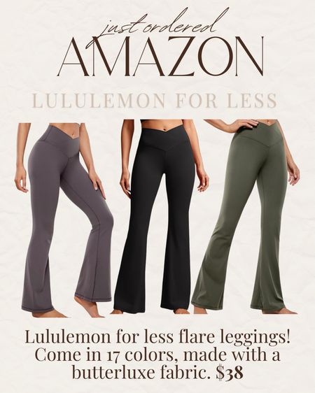 Lululemon/ Aerie look for less flare leggings from Amazon! #founditonamazon 

#LTKstyletip #LTKfindsunder50 #LTKfitness