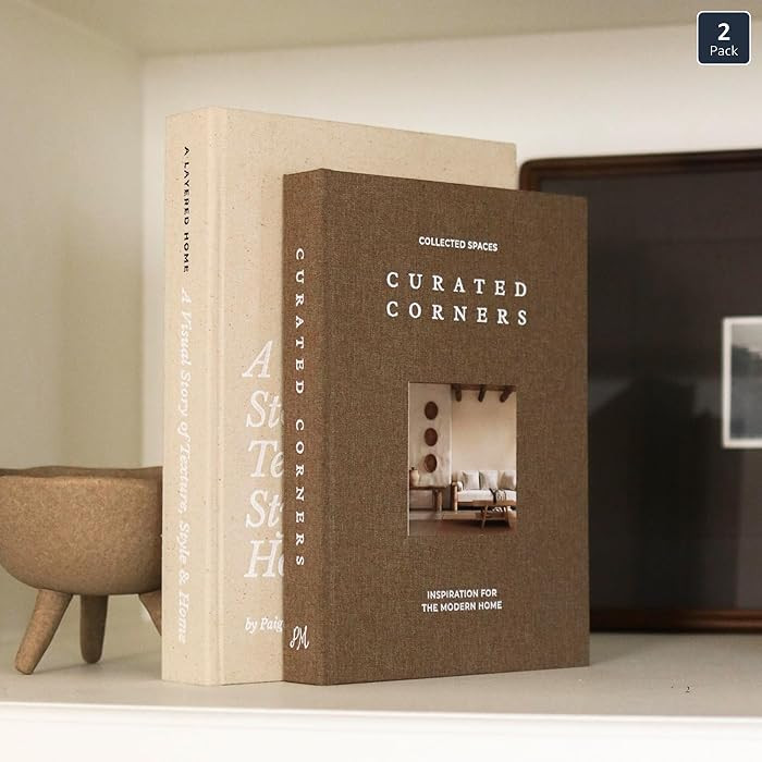 Decorative Books for Home Decor - 2 Linen Fake Books for Decorating Bookshelf, Coffee Table, Shel... | Amazon (US)