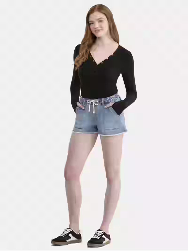 No Boundaries Drawstring Utility Shorts with Porkchop Pockets, 2" Inseam, Women's | Walmart (US)