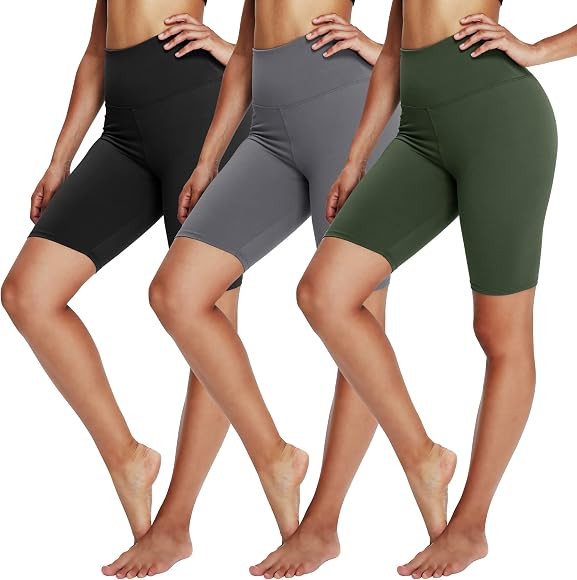 YOLIX 3 Pack Buttery Soft Biker Shorts for Women – 8" High Waisted Yoga Workout Athletic Sports... | Amazon (US)
