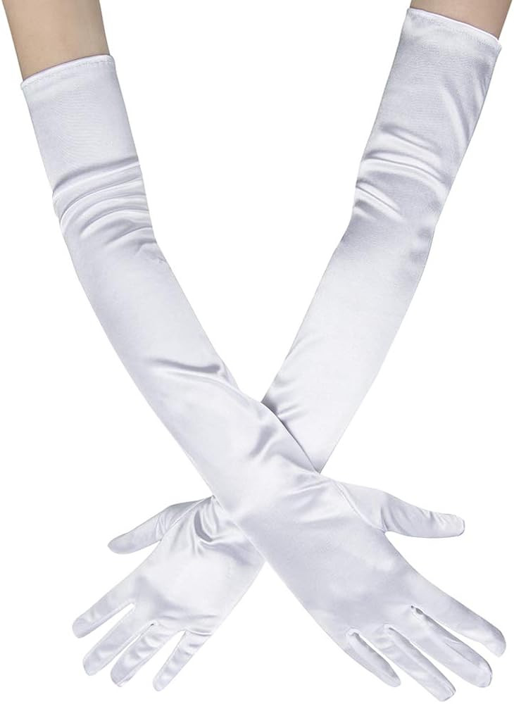 Xuhan 15"/ 21" Long Flapper Evening Opera Satin Gloves for Women Elbow Length 1920s | Amazon (US)