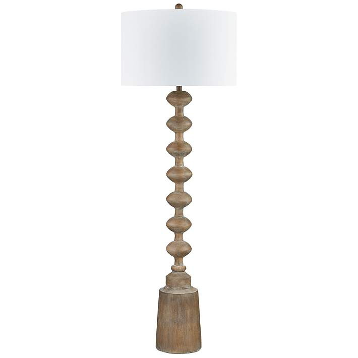 Forty West Bianca 66" High Stacked Orb Faux Wood Modern Floor Lamp | Lamps Plus