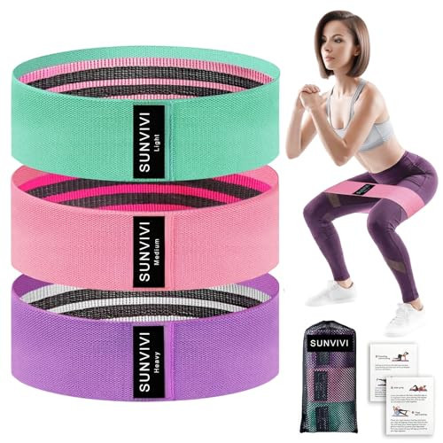 Resistance Bands for Working Out, Fabric Loop Exercise Bands for Legs and Butt, Workout Bands Set for Women and Men, 3 Booty Bands for Yoga, Pilates and Fitness | Amazon (US)
