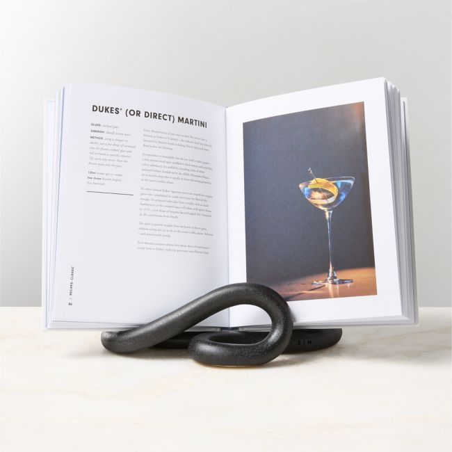 Lumbra Black Ceramic Bookstand | CB2