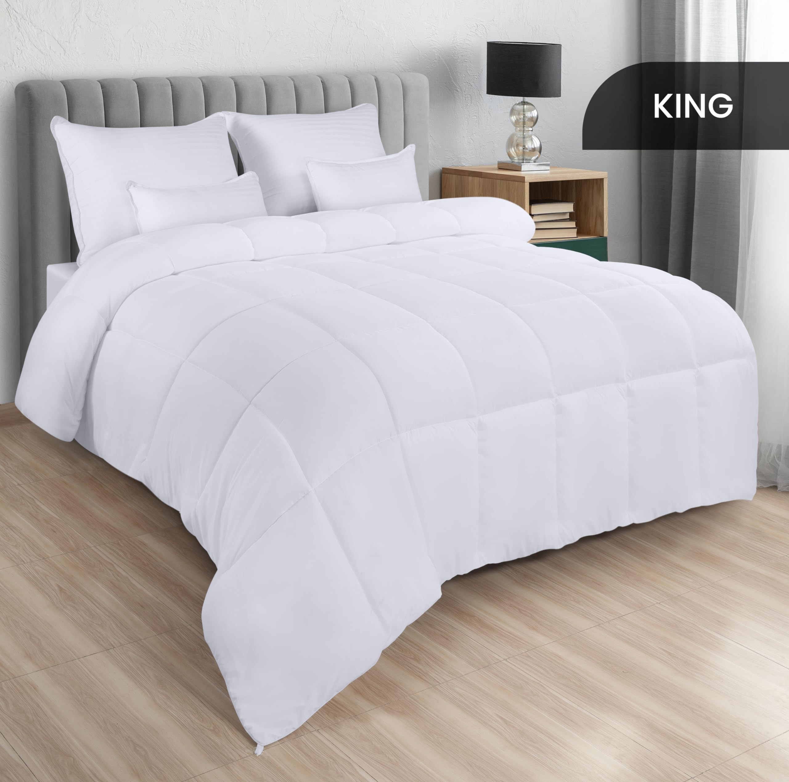 Utopia Bedding Comforters King Size, All Season Duvet Insert, Down Alternative Box Stitched Bed C... | Amazon (US)