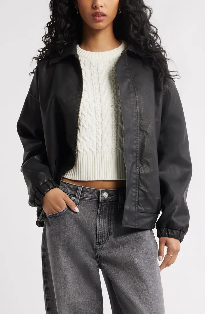 Oversize Faux Leather Jacket | Nordstrom