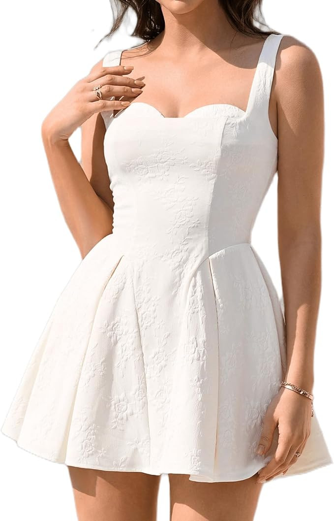 XinFSh Women's Graduation Corset Mini Dress Summer Flowy A Line Short Party Dresses | Amazon (US)