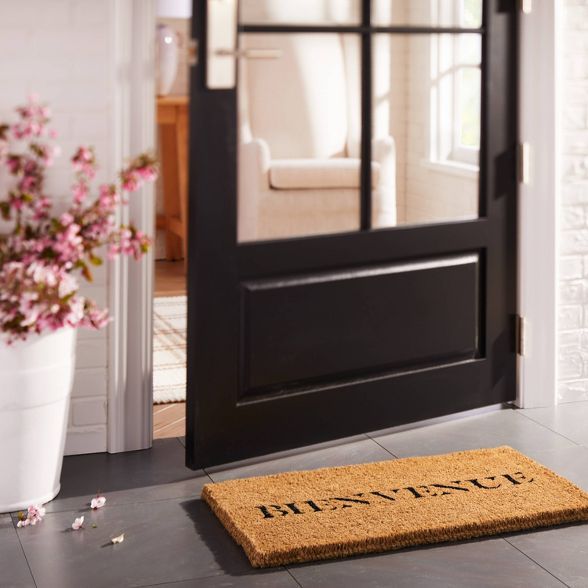 1'6"x2'6" Bienvenue Doormat Black - Threshold™ designed with Studio McGee | Target