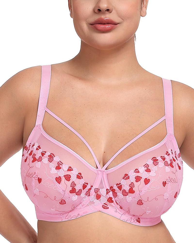 HSIA Minimizer Bras for Women Full Coverage, Unlined Lace Sexy Plus Size Underwire Bra for Large ... | Amazon (US)