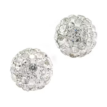 Silver Treasures Crystal Sterling Silver 7.7mm Round Stud Earrings | JCPenney