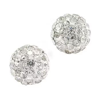 Silver Treasures Crystal Sterling Silver 7.7mm Round Stud Earrings | JCPenney