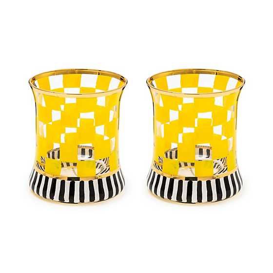 Carnival Yellow Tumbler Glass, Set of 2 | MacKenzie-Childs