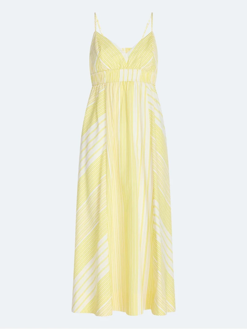 Free Assembly Women's and Women's Plus Striped Cotton Maxi Dress, with Cut Out Back, Sizes XS-4X | Walmart (US)