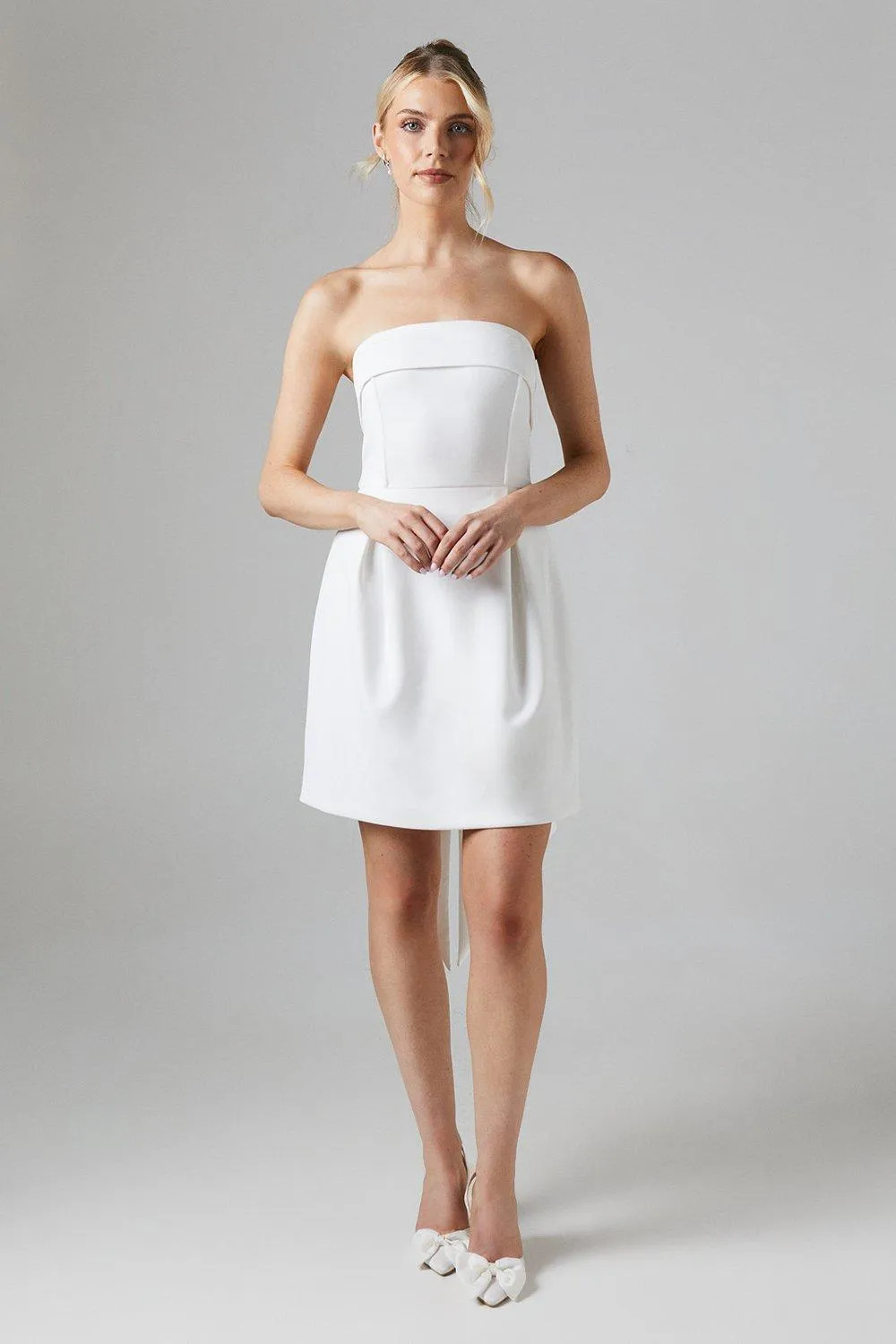 Dresses | Bow Back Bandeau Mini Wedding Dress In Stretch Crepe | Coast | Coast UK & IE